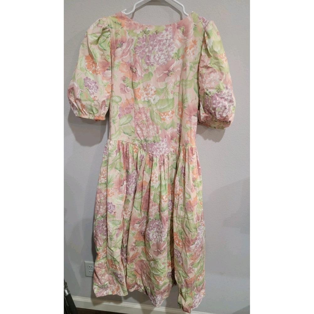 Jessica Howard Vintage Sz 14 Floral Print Puff Sleeve Prairie Cottage Core Dress